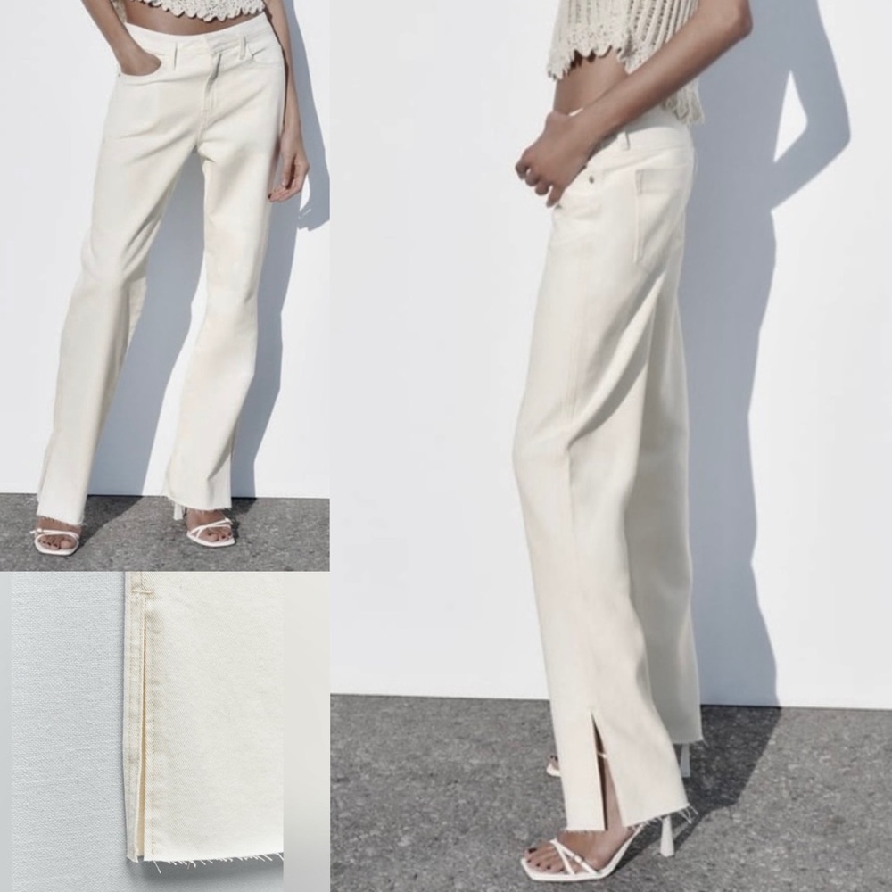 Zara Cream High Rise Women Jeans